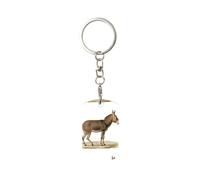 YYHWHJDE Porte-clés rectangulaire en métal avec imprimé âne mignon