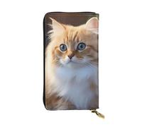 YYHWHJDE Portefeuille long en cuir à motif de chats et de fleurs amusants, conçu pour les filles et les femmes tendance, élégant et personnalisé 19 x 10,5 cm, noir, taille unique, Noir , Taille unique