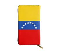 YYHWHJDE Portefeuille long en cuir à motif drapeau du Venezuela conçu pour les filles et les femmes tendance, élégant et personnalisé 19 x 10,5 cm, noir, taille unique, Noir , Taille unique