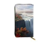 YYHWHJDE Portefeuille long en cuir à motif Niagara Falls conçu pour les filles et les femmes tendance, élégant et personnalisé 19 x 10,5 cm, noir, taille unique, Noir , Taille unique