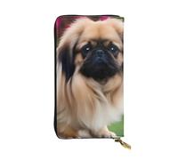 YYHWHJDE Portefeuille long en cuir à motif pékinois conçu pour les filles et les femmes tendance, élégant et personnalisé 19 x 10,5 cm, noir, taille unique, Noir , Taille unique