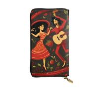 YYHWHJDE Portefeuille long en cuir à motif symboles de la salsa mexicaine conçu pour les filles et les femmes tendance, élégant et personnalisé 19 x 10,5 cm, noir, taille unique, Noir , Taille unique