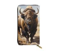 YYHWHJDE Portefeuille long en cuir à motif troupeau de bison d'Amérique du Nord Conçu pour les filles et les femmes tendance, élégant et personnalisé 19 x 10,5 cm, noir, taille unique, Noir , Taille