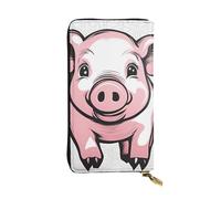 YYHWHJDE Portefeuille long en cuir avec image de fond de cochon conçu pour les filles et les femmes tendance, élégant et personnalisé 19 x 10,5 cm, noir, taille unique, Noir , Taille unique