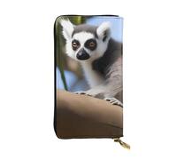 YYHWHJDE Portefeuille long en cuir avec image de lémurien ringtailed - Conçu pour les filles et les femmes tendance - Élégant et personnalisé - 19 x 10,5 cm - Noir - Taille unique, Noir , Taille