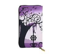 YYHWHJDE Portefeuille long en cuir avec impression effrayante de style gothique violet et noir, conçu pour les filles et les femmes tendance, élégant et personnalisé 19 x 10,5 cm, noir, taille unique,