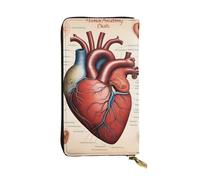 YYHWHJDE Portefeuille long en cuir avec imprimé graphique en forme de cœur - Conçu pour les filles et les femmes tendance - Élégant et personnalisé - 19 x 10,5 cm - Noir - Taille unique, Noir , Taille