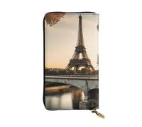 YYHWHJDE Portefeuille long en cuir avec motif Tour Eiffel de Paris - Conçu pour les filles et les femmes tendance - Élégant et personnalisé - 19 x 10,5 cm - Noir - Taille unique, Noir , Taille unique