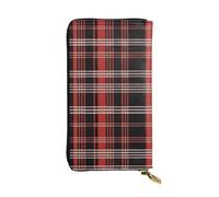 YYHWHJDE Portefeuille long en cuir de qualité à carreaux rouge et noir conçu pour les filles et les femmes tendance 19 x 10,5 cm, Noir , Taille unique