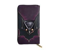YYHWHJDE Portefeuille long en cuir de qualité avec image chauve-souris fantôme noir conçu pour les filles et les femmes tendance 19 x 10,5 cm, Noir , Taille unique