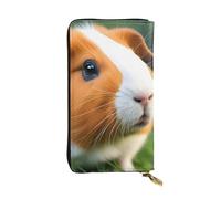 YYHWHJDE Portefeuille long en cuir de qualité avec image de cochon d'Inde mignon conçu pour les filles et les femmes tendance 19 x 10,5 cm, Noir , Taille unique