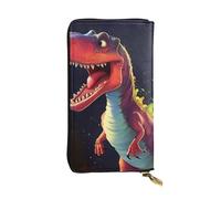 YYHWHJDE Portefeuille long en cuir de qualité avec image de dinosaure à grande bouche conçu pour les filles et les femmes tendance 19 x 10,5 cm, Noir , Taille unique