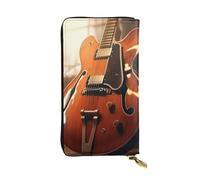 YYHWHJDE Portefeuille long en cuir de qualité avec image de guitare vintage pour filles et femmes 19 x 10,5 cm, Noir , Taille unique