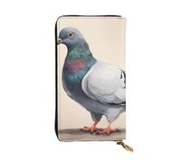 YYHWHJDE Portefeuille long en cuir de qualité avec image de pigeon mignon conçu pour les filles et les femmes tendance 19 x 10,5 cm, Noir , Taille unique