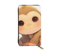 YYHWHJDE Portefeuille long en cuir de qualité avec image de singe mignon conçu pour les filles et les femmes tendance 19 x 10,5 cm, Noir , Taille unique