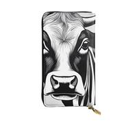 YYHWHJDE Portefeuille long en cuir de qualité avec image de vache noire et blanche - 19 x 10,5 cm, Noir , Taille unique