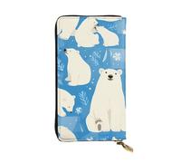 YYHWHJDE Portefeuille long en cuir de qualité avec image d'ours polaire conçu pour les filles et les femmes tendance 19 x 10,5 cm, Noir , Taille unique
