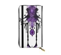 YYHWHJDE Portefeuille long en cuir de qualité avec image fantôme gothique violet conçu pour les filles et les femmes tendance 19 x 10,5 cm, Noir , Taille unique