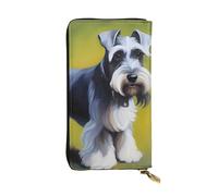YYHWHJDE Portefeuille long en cuir de qualité avec image schnauzer bien comportée, conçu pour les filles et les femmes, élégant 19 x 10,5 cm, Noir , Taille unique