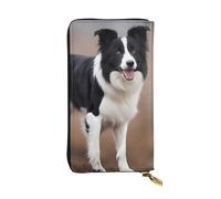 YYHWHJDE Portefeuille long en cuir de qualité avec impression Border Collie - Conçu pour les filles et les femmes - Élégant - 19 x 10,5 cm, Noir , Taille unique