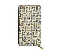 YYHWHJDE Portefeuille long en cuir de qualité avec impression carte au trésor labyrinthe pour filles et femmes tendance 19 x 10,5 cm, Noir , Taille unique