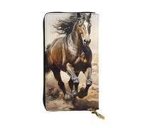 YYHWHJDE Portefeuille long en cuir de qualité avec impression cheval occidental, conçu pour les filles et les femmes, élégant 19 x 10,5 cm, Noir , Taille unique