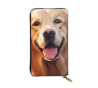YYHWHJDE Portefeuille long en cuir de qualité avec impression chien Golden Retriever - Conçu pour les filles et les femmes - Élégant - 19 x 10,5 cm, Noir , Taille unique