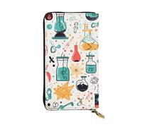YYHWHJDE Portefeuille long en cuir de qualité avec impression chimie pour filles et femmes 19 x 10,5 cm, Noir , Taille unique