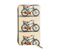 YYHWHJDE Portefeuille long en cuir de qualité avec impression de vélo rétro pour filles et femmes 19 x 10,5 cm, Noir , Taille unique