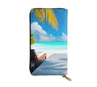 YYHWHJDE Portefeuille long en cuir de qualité avec impression des Maldives Vacances pour filles et femmes 19 x 10,5 cm, Noir , Taille unique