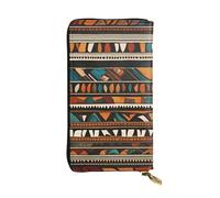 YYHWHJDE Portefeuille long en cuir de qualité avec impression ethnique tribale africaine pour filles et femmes 19 x 10,5 cm, Noir , Taille unique