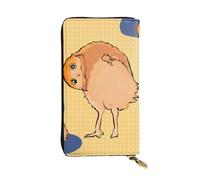 YYHWHJDE Portefeuille long en cuir de qualité avec impression hibou tordu, conçu pour les filles et les femmes, élégant 19 x 10,5 cm, Noir , Taille unique