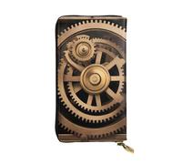 YYHWHJDE Portefeuille long en cuir de qualité avec impression mécanique dorée conçu pour les filles et les femmes à la mode, élégant, 19 x 10,5 cm, noir, taille unique