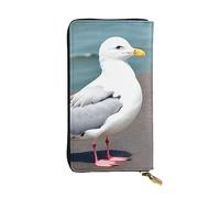 YYHWHJDE Portefeuille long en cuir de qualité avec impression mouette mignonne pour filles et femmes 19 x 10,5 cm, Noir , Taille unique