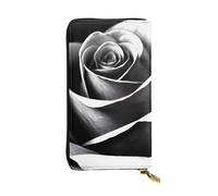 YYHWHJDE Portefeuille long en cuir de qualité avec impression rose noire et blanche pour filles et femmes 19 x 10,5 cm, Noir , Taille unique
