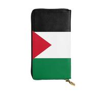 YYHWHJDE Portefeuille long en cuir de qualité avec imprimé drapeau de l'État de Palestine pour filles et femmes 19 x 10,5 cm, Noir , Taille unique