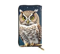 YYHWHJDE Portefeuille long en cuir de qualité avec imprimé hibou la nuit pour filles et femmes 19 x 10,5 cm, Noir , Taille unique