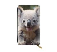 YYHWHJDE Portefeuille long en cuir de qualité avec imprimé koala mignon conçu pour les filles et les femmes tendance 19 x 10,5 cm, Noir , Taille unique