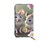 YYHWHJDE Portefeuille long en cuir de qualité avec imprimé Mouse in Love - Pour filles et femmes - 19 x 10,5 cm, Noir , Taille unique