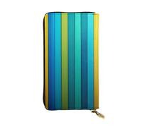 YYHWHJDE Portefeuille long en cuir de qualité avec imprimé rayé coloré arc-en-ciel conçu pour les filles et les femmes tendance, élégant 19 x 10,5 cm, Noir , Taille unique