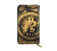 YYHWHJDE Portefeuille long en cuir de qualité avec imprimé symbole d'argent doré, conçu pour les filles et les femmes à la mode, élégant, 19 x 10,5 cm, noir, taille unique