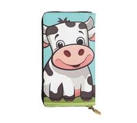 YYHWHJDE Portefeuille long en cuir de qualité avec imprimé vache de dessin animé pour filles et femmes 19 x 10,5 cm, Noir , Taille unique