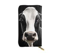 YYHWHJDE Portefeuille long en cuir de qualité avec imprimé visage de vache noir et blanc pour filles et femmes 19 x 10,5 cm, Noir , Taille unique