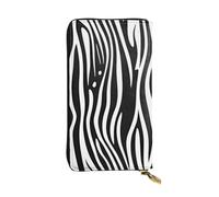 YYHWHJDE Portefeuille long en cuir de qualité avec imprimé zébré noir et blanc pour filles et femmes 19 x 10,5 cm, Noir , Taille unique