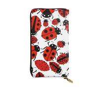 YYHWHJDE Portefeuille long en cuir de qualité avec motif coccinelles et moucheté pour filles et femmes 19 x 10,5 cm, Noir , Taille unique