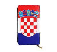 YYHWHJDE Portefeuille long en cuir de qualité avec motif drapeau de la République de Croatie, conçu pour les filles et les femmes, élégant 19 x 10,5 cm, Noir , Taille unique