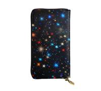 YYHWHJDE Portefeuille long en cuir de qualité avec motif étoiles, conçu pour les filles et les femmes, élégant 19 x 10,5 cm, Noir , Taille unique