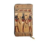 YYHWHJDE Portefeuille long en cuir de qualité avec motif hiéroglyphe égyptien antique conçu pour les filles et les femmes tendance 19 x 10,5 cm, Noir , Taille unique