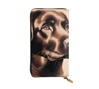 YYHWHJDE Portefeuille long en cuir de qualité avec motif labrador retriever marron pour filles et femmes 19 x 10,5 cm, Noir , Taille unique