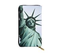 YYHWHJDE Portefeuille long en cuir de qualité avec motif Statue de la Liberté à NYC pour filles et femmes 19 x 10,5 cm, Noir , Taille unique